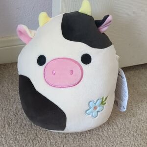 Squishmallows Black and White Cow Plush
